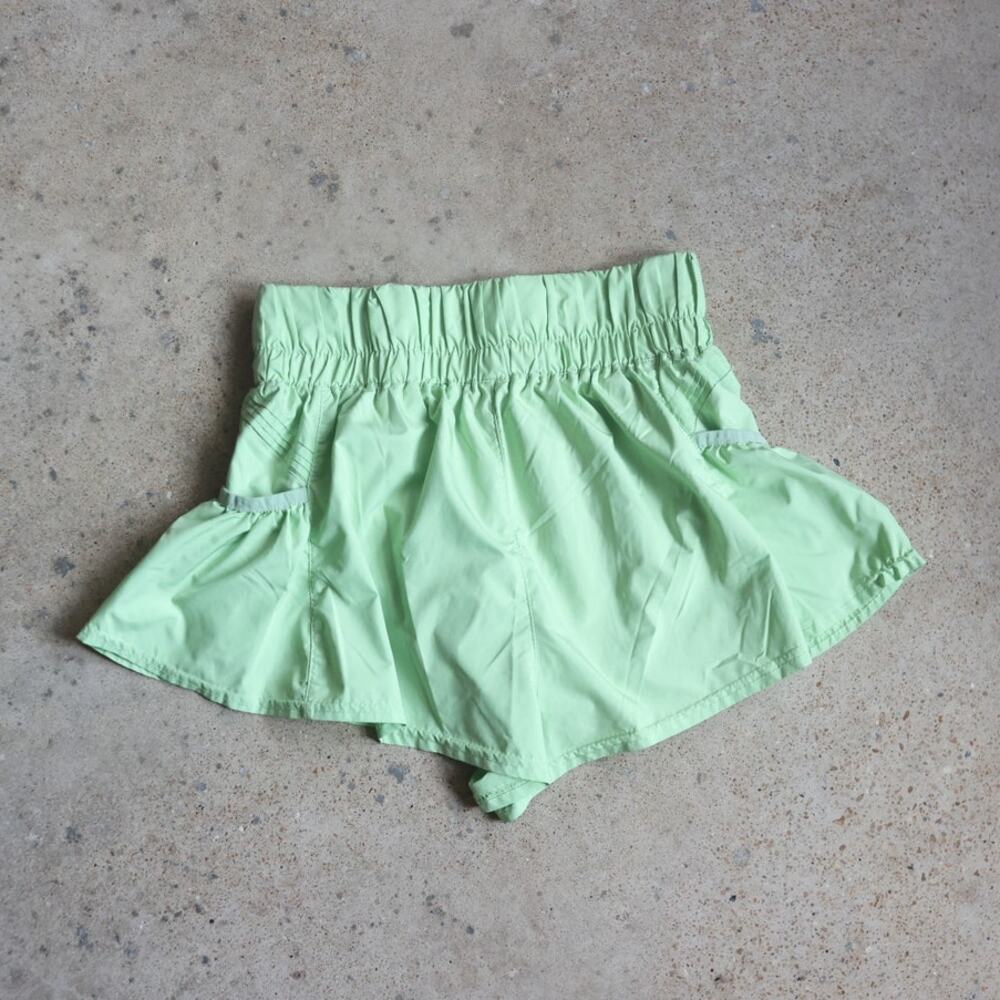 FP Movement Athletic Ruffle Running Shorts Lime Green Smocked Waist Size M - Picture 5 of 6
